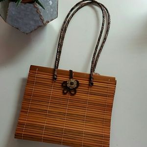 Bamboo and wicker purse